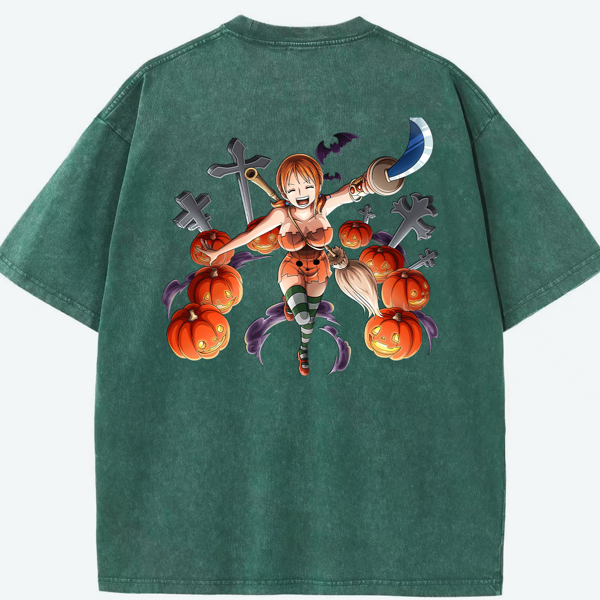 ワンピース ナミ ONE PIECE Nami 綿100% ヴィンテージ風 半袖Tシャツ（背面プリント）